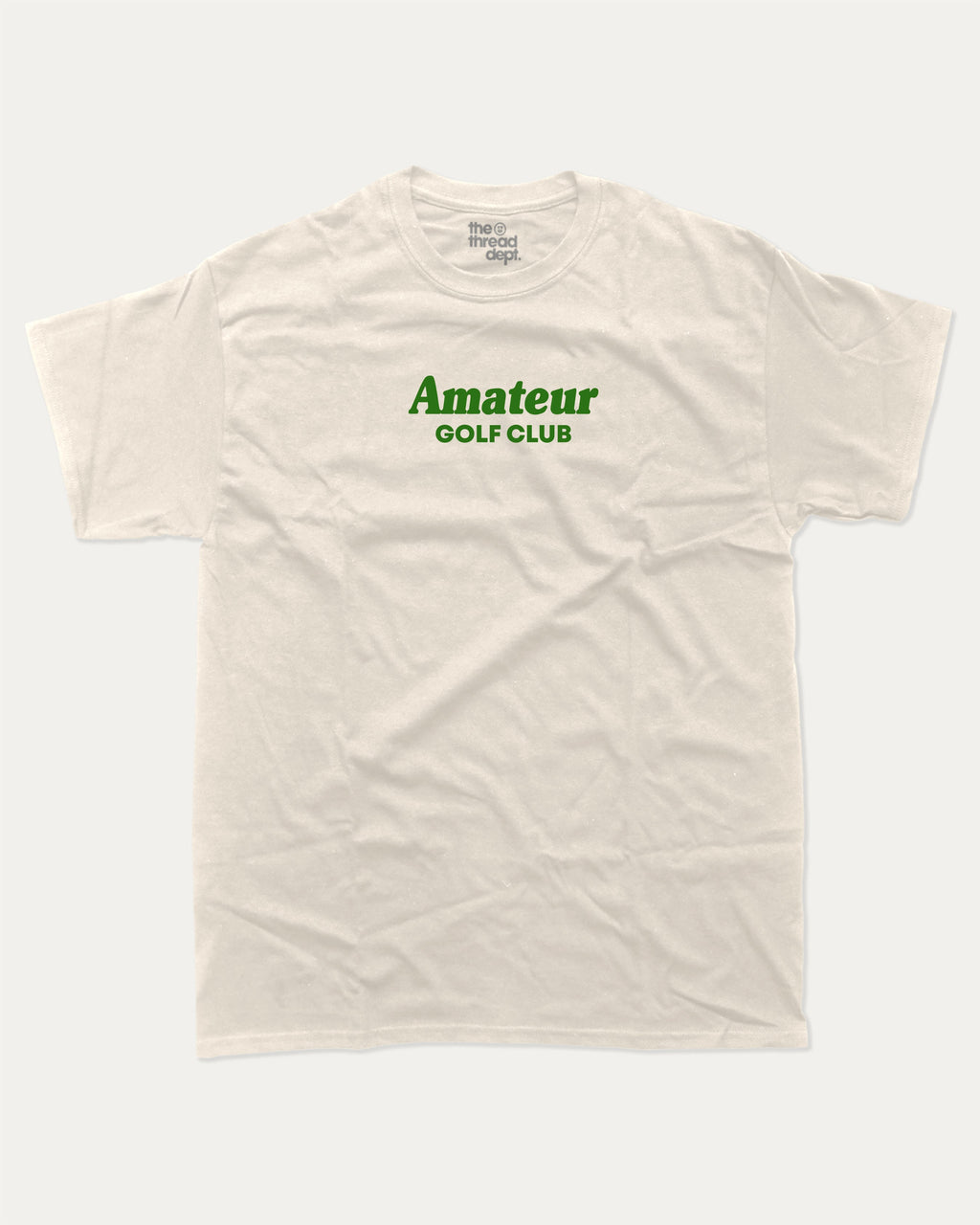 Amateur Golf Club graphic tee with bold and humorous print, Golf Graphic T shirt, Perfect Gift for Golf Lover,  funny and trendy graphic. Perfect for adults and gift-giving. Cream shirt.