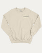 Dew Sweepers Golf Club graphic sweatshirt with funny golf saying print, warm and cozy graphic for everyday wear. Perfect for adults and gift-giving. Natural pullover.