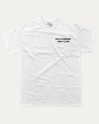 Dew Sweepers Golf Club graphic tee with funny golf saying print, funny and trendy golf graphic. Perfect for adults and gift-giving. White shirt.