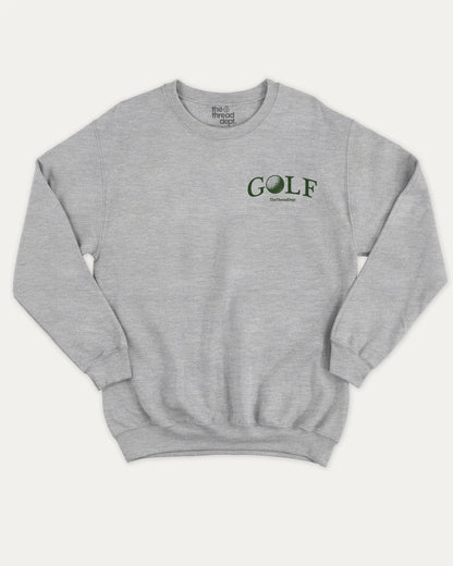 Golf Fairway To Heaven pullover sweatshirt, perfect for gifts. A must-have golf graphic pullover, comfy cold-weather wear, bold casual look. Heather Grey sweater