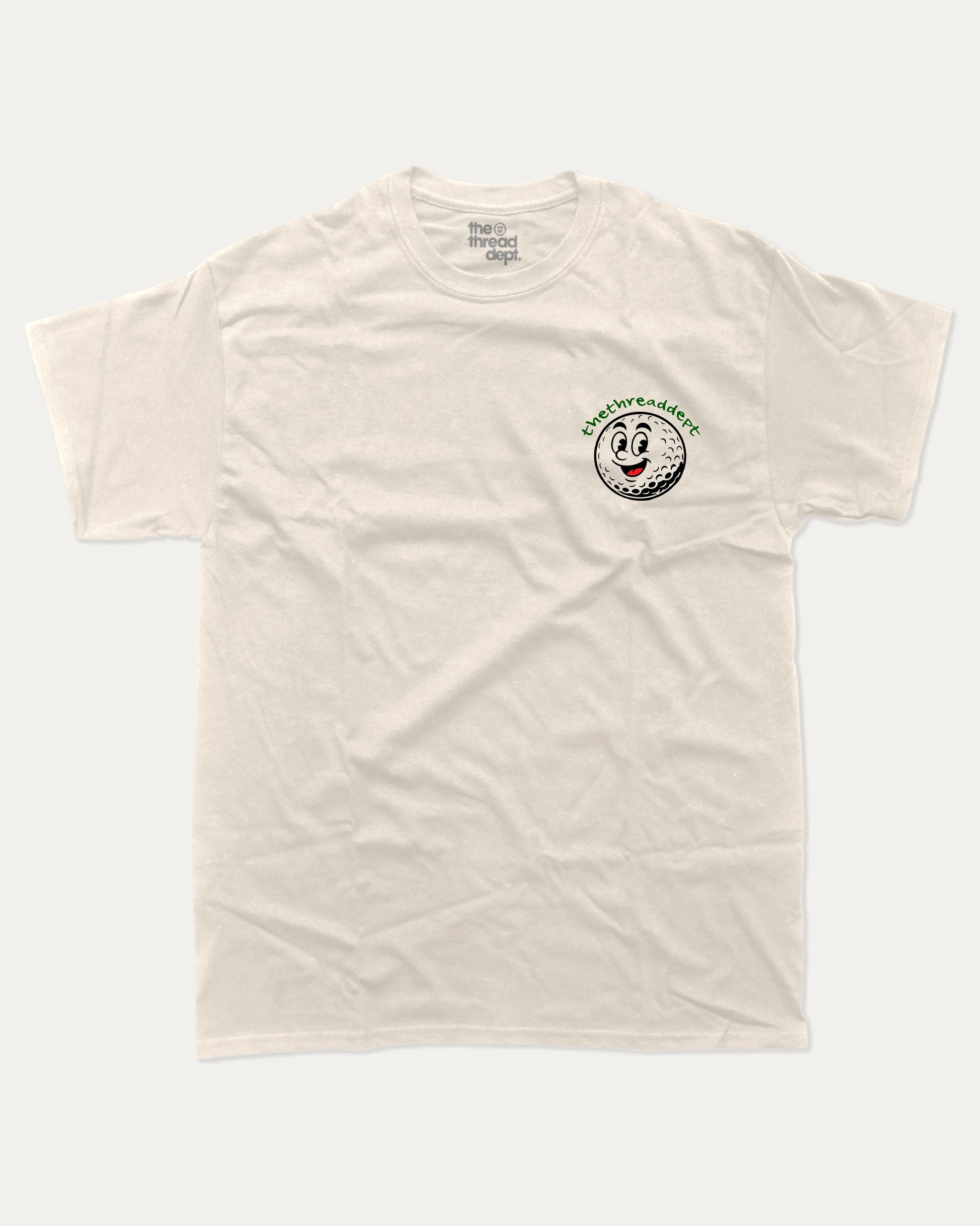 Holy Moley graphic t-shirt, perfect for adults. A must-have funny tee, Golf Graphic Tee, Humorous Golf Tee shirt, Trendy Golf Tee shirt, unique gift idea. Cream.