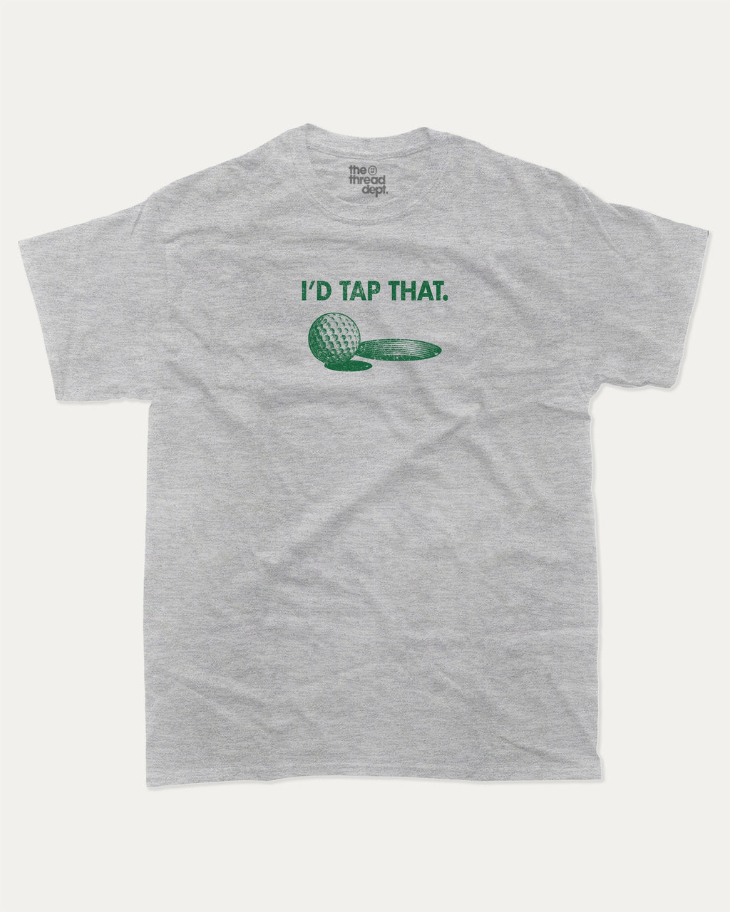 I'd Tap That graphic t-shirt, Sports T shirt, Funny Golf Graphic T shirt, Retro Golf T shirt, Vintage Golf Graphic T shirt, A must-have funny tee, trending meme shirt, unique gift idea. Heather Grey.