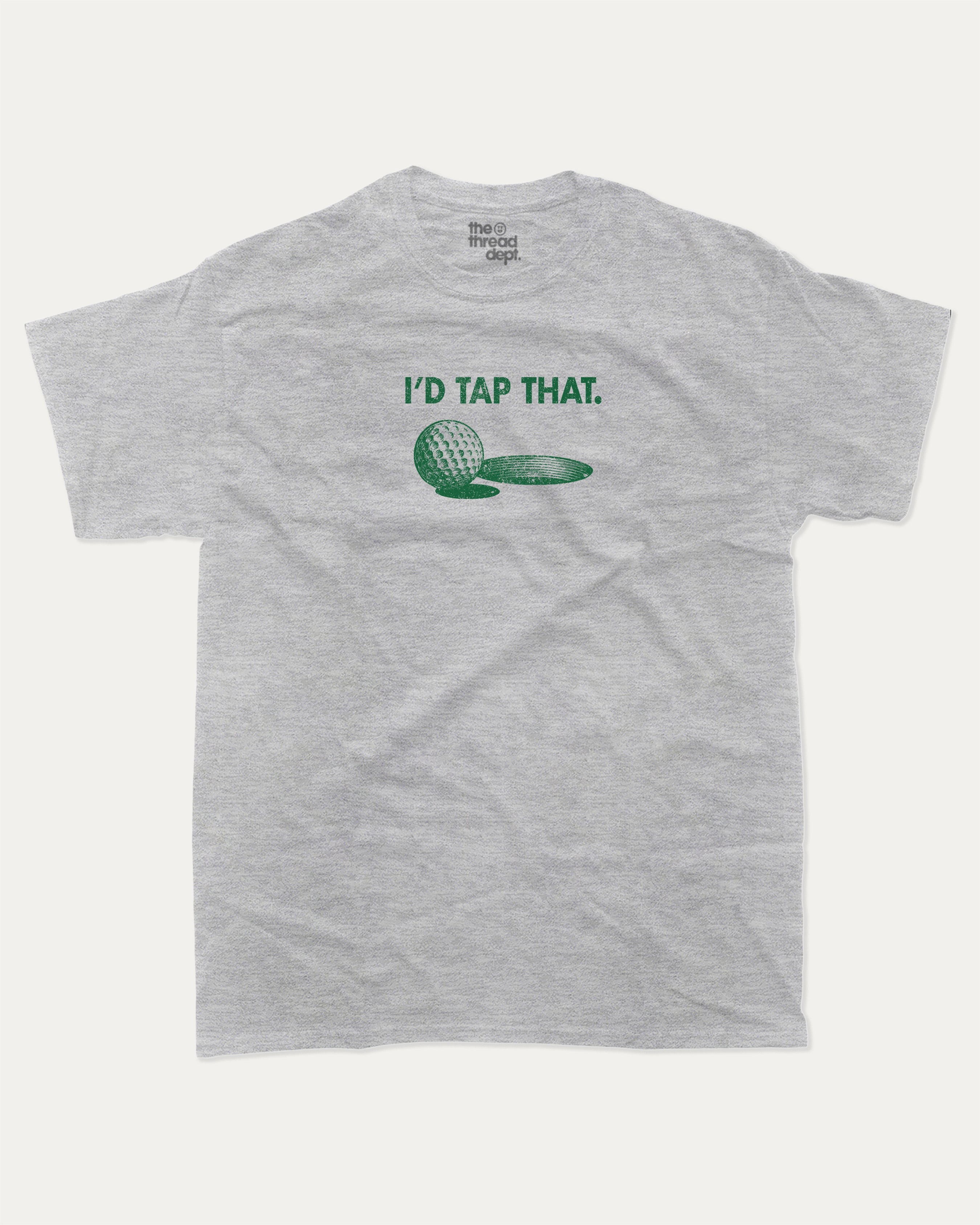 I'd Tap That graphic t-shirt, Sports T shirt, Funny Golf Graphic T shirt, Retro Golf T shirt, Vintage Golf Graphic T shirt, A must-have funny tee, trending meme shirt, unique gift idea. Heather Grey.