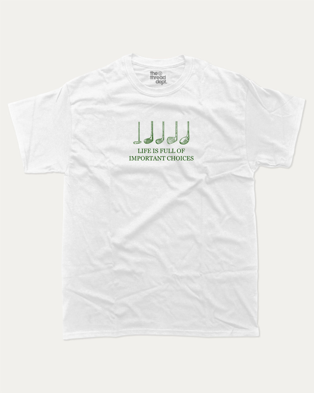 Life is full of important choices graphic tee with bold and humorous print, funny and trendy graphic. Perfect for adults and gift-giving. White shirt.