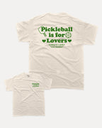 Pickleball is for lovers graphic tee with bold and humorous print, Pickleball Graphic apperal, Retro Inspired Pickle ball Graphic T shirt, funny and trendy graphic. Perfect for adults and gift-giving. Cream shirt.