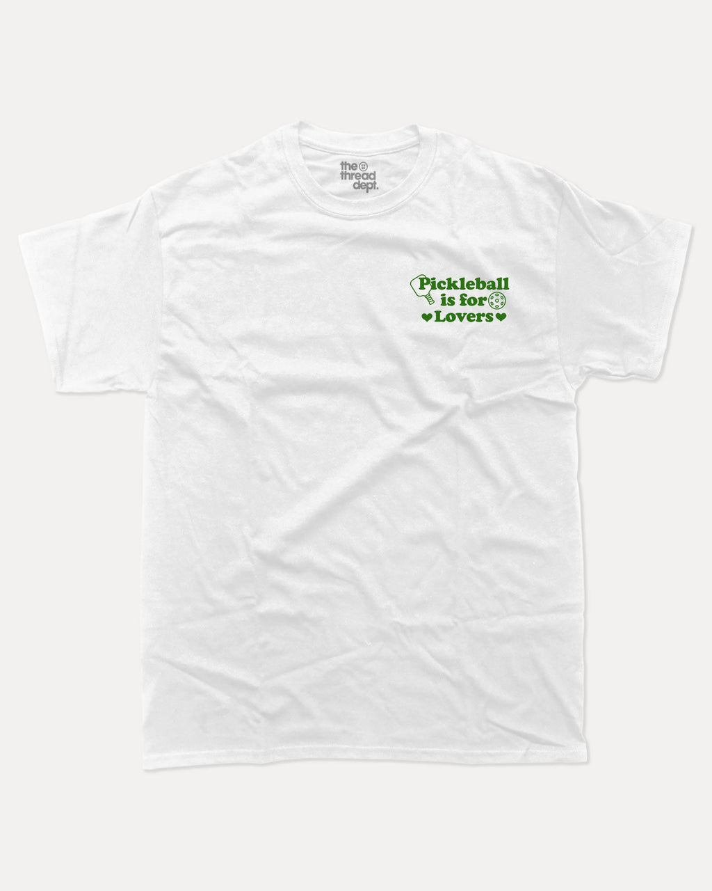Pickleball is for lovers graphic tee with bold and humorous print, Pickleball Graphic apperal, Retro Inspired Pickle ball Graphic T shirt, funny and trendy graphic. Perfect for adults and gift-giving. White shirt.