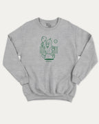 Pickleball Mascot graphic sweatshirt with bold and humorous print, Sports Graphic T shirt, Atheletic Graphic T shirt, warm and cozy graphic for everyday wear. Perfect for adults and gift-giving. Heather Grey pullover.