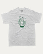 Pickleball Mascot graphic tee with bold and humorous print, Sports Graphic T shirt, Atheletic Graphic T shirt, funny and trendy graphic. Perfect for adults and gift-giving. Ash Grey shirt.