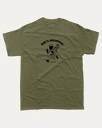 She's Shopping graphic tee with bold and humorous print, Golf Graphic T shirt, Perfect Gift for Golf Lover,  funny and trendy graphic. Perfect for adults and gift-giving. Military Green shirt.
