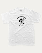 She's Shopping graphic tee with bold and humorous print, Golf Graphic T shirt, Perfect Gift for Golf Lover,  funny and trendy graphic. Perfect for adults and gift-giving. White shirt.