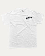 Slow Breath Pilates Club graphic tee with bold and humorous print, Pilates Graphic tee, Excercise Graphic tee, Workout t shirt, Perfect Gift for fit people, funny and trendy graphic. Perfect for adults and gift-giving. White shirt.