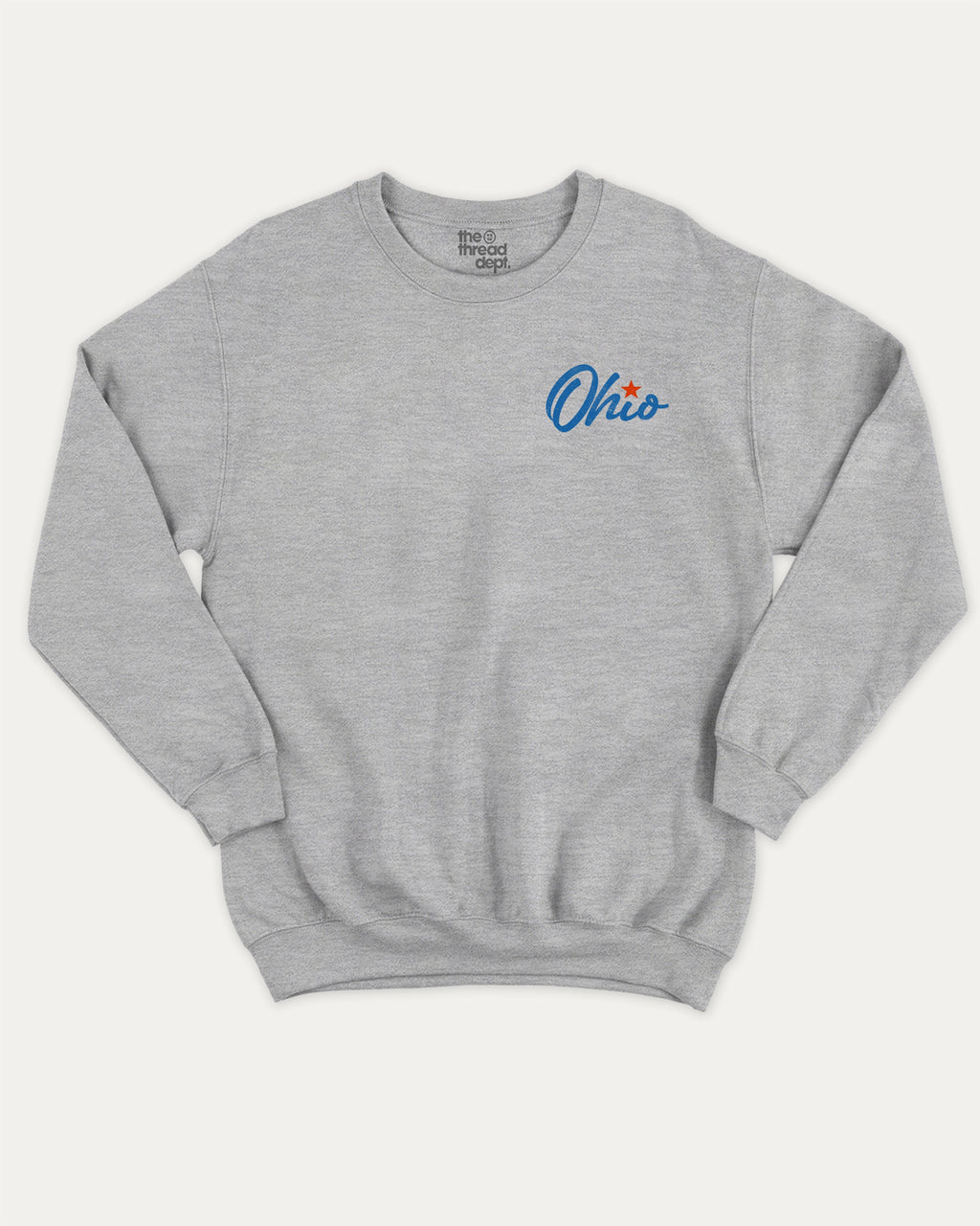 Good Days In Ohio graphic sweatshirt with bold and humorous print, warm and cozy graphic for everyday wear. Perfect for adults and gift-giving. Heather Grey pullover.