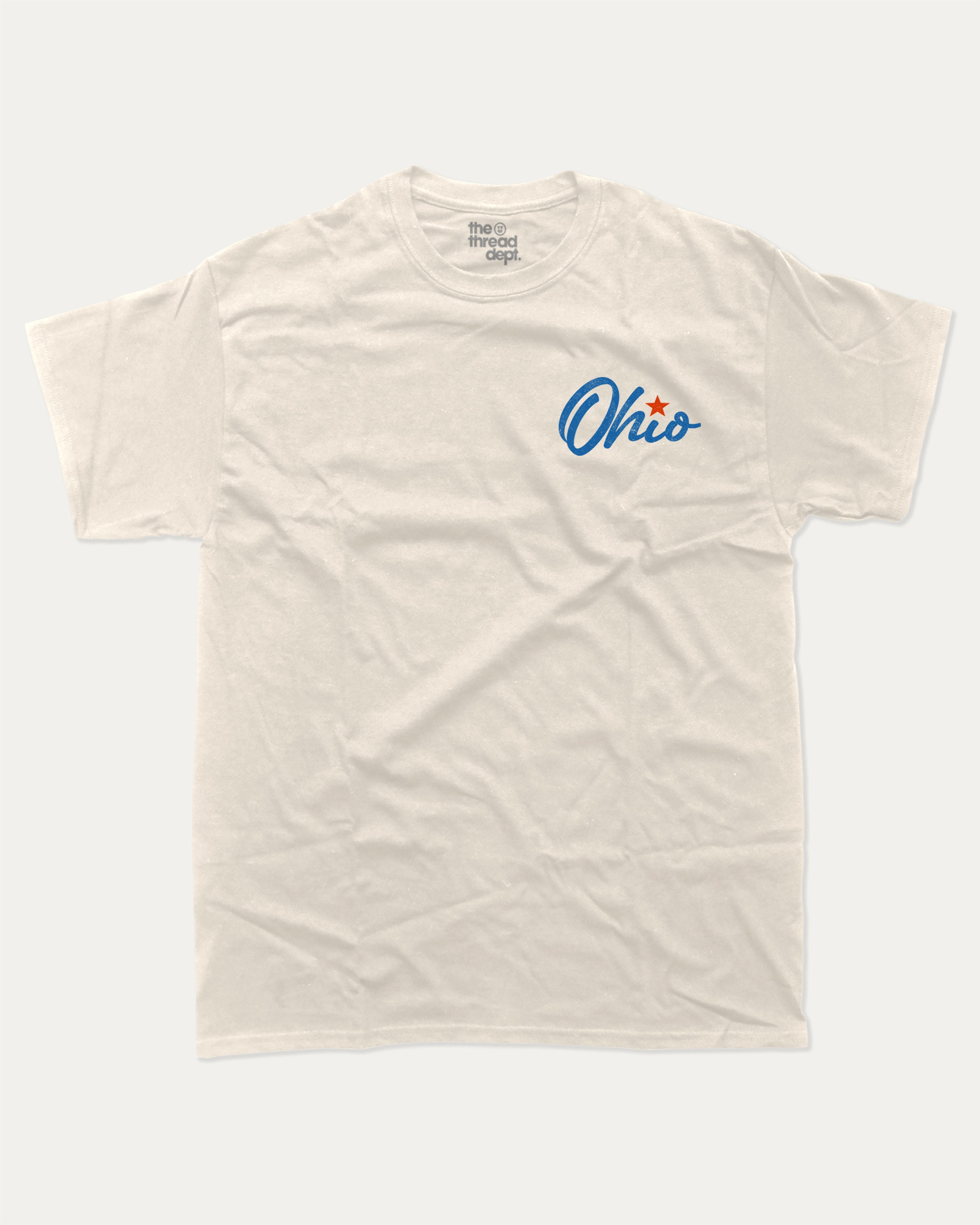 Good Days In Ohio graphic tee with bold and humorous print, funny and trendy graphic. Perfect for adults and gift-giving. Cream shirt.