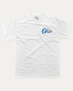 Good Days In Ohio graphic tee with bold and humorous print, funny and trendy graphic. Perfect for adults and gift-giving. White shirt.