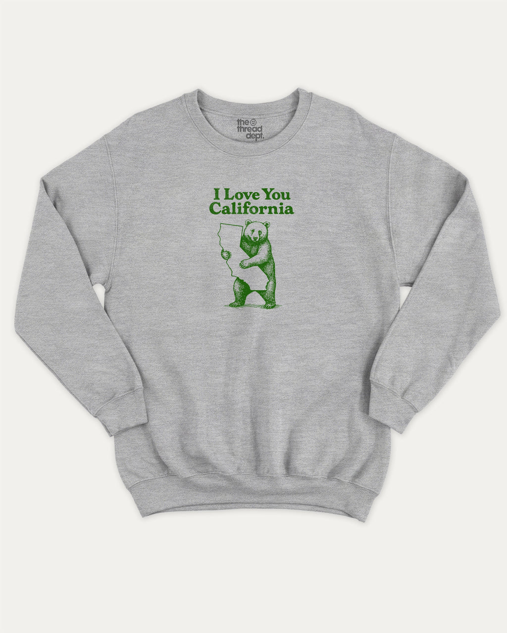 I love you California graphic sweatshirt with bold and humorous print, warm and cozy graphic for everyday wear. State Graphic T shirt, California Graphic T shirt, perfect gift for california lover,  Perfect for adults and gift-giving. Heather Grey pullover.