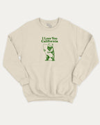 I love you California graphic sweatshirt with bold and humorous print, warm and cozy graphic for everyday wear. State Graphic T shirt, California Graphic T shirt, perfect gift for california lover,  Perfect for adults and gift-giving. Natural pullover.