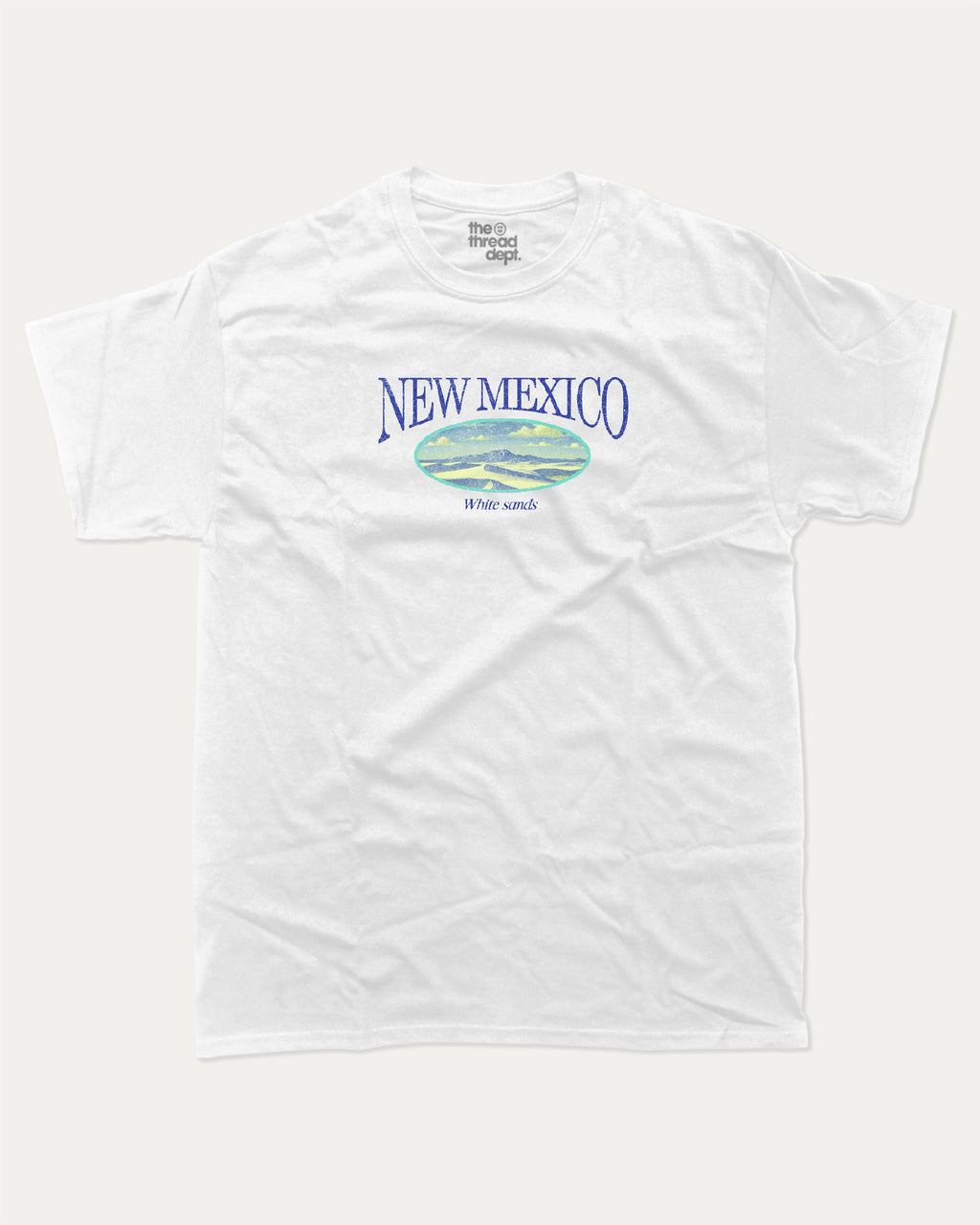 New Mexico White Sands graphic t-shirt, New Mexico State Graphic T shirt, White Sands Graphic T shirt, A must-have funny tee, trending meme shirt, unique gift idea. White.
