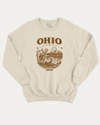 Ohio 1803 graphic sweatshirt with bold and humorous print, State Graphic T shirt, Ohio Grapic T shirt, United States Graphic T shirt, warm and cozy graphic for everyday wear. Perfect for adults and gift-giving. Natural pullover.