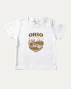 Ohio 1803 graphic tee with bold and humorous print, State Graphic T shirt, Ohio Grapic T shirt, United States Graphic T shirt, funny and trendy graphic. Perfect for adults and gift-giving. White shirt.