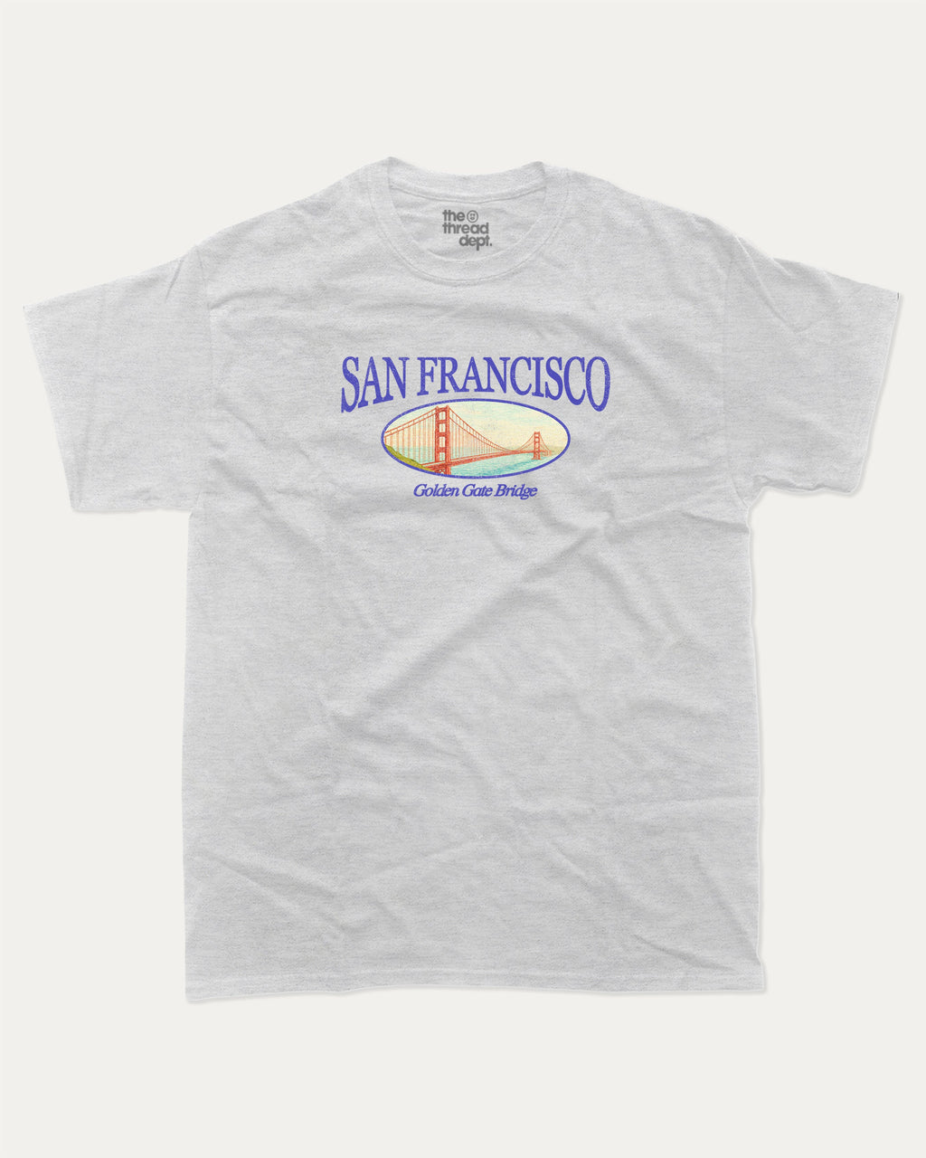 San Francisco graphic t-shirt, State Graphic T shirt, Retro San Francisco Graphic T shirt, Golden Gate Bridge T shirt, California City Graphic T shirt, A must-have funny tee, trending meme shirt, unique gift idea. Ash Grey .