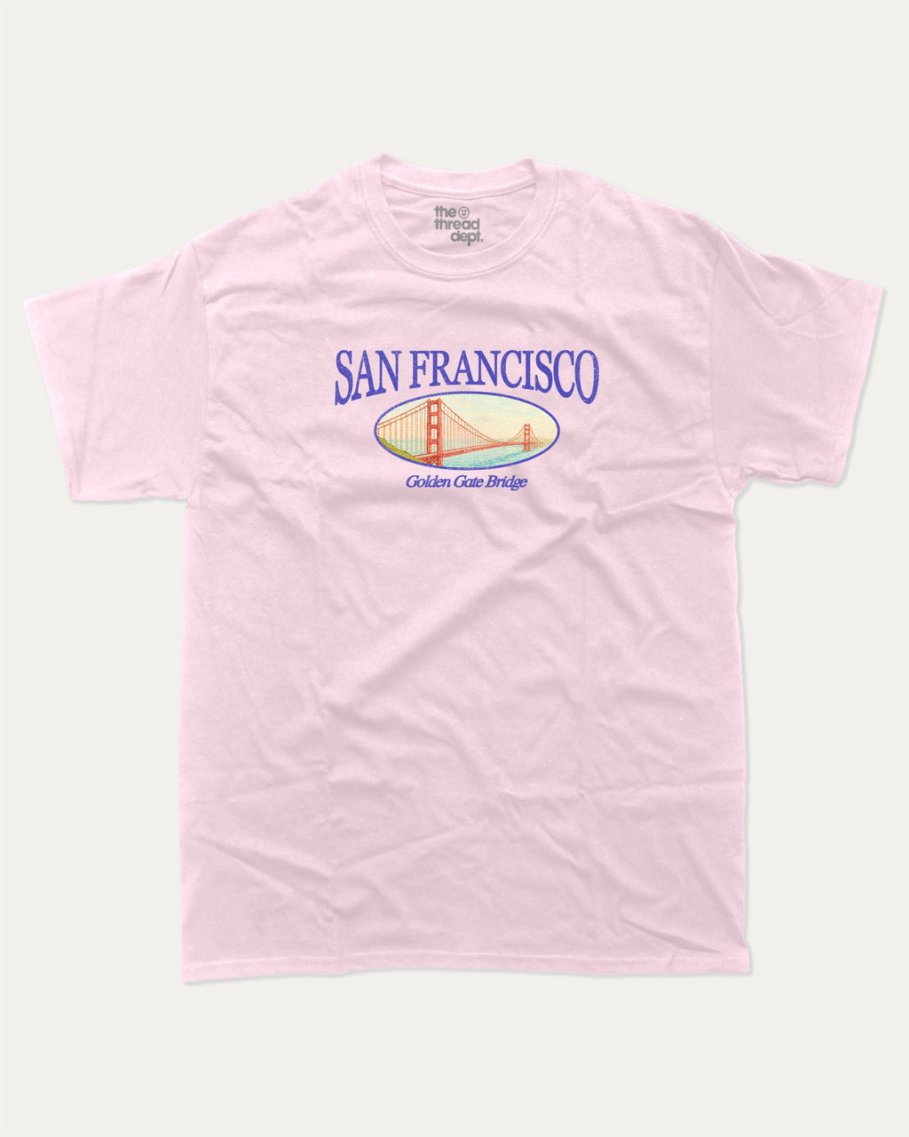 San Francisco graphic t-shirt, State Graphic T shirt, Retro San Francisco Graphic T shirt, Golden Gate Bridge T shirt, California City Graphic T shirt, A must-have funny tee, trending meme shirt, unique gift idea. Pink.