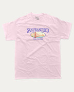 San Francisco graphic t-shirt, State Graphic T shirt, Retro San Francisco Graphic T shirt, Golden Gate Bridge T shirt, California City Graphic T shirt, A must-have funny tee, trending meme shirt, unique gift idea. Pink.