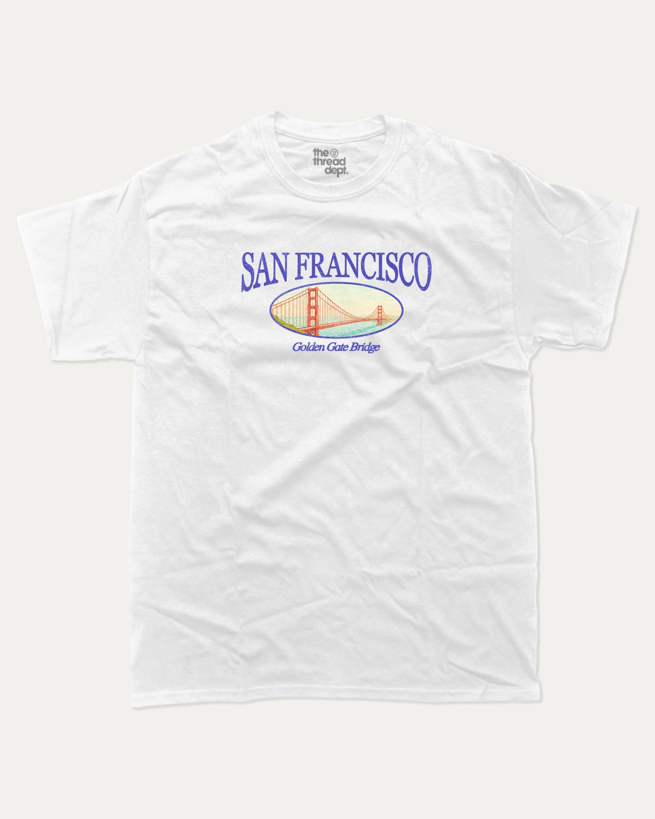 San Francisco graphic t-shirt, State Graphic T shirt, Retro San Francisco Graphic T shirt, Golden Gate Bridge T shirt, California City Graphic T shirt, A must-have funny tee, trending meme shirt, unique gift idea. White.