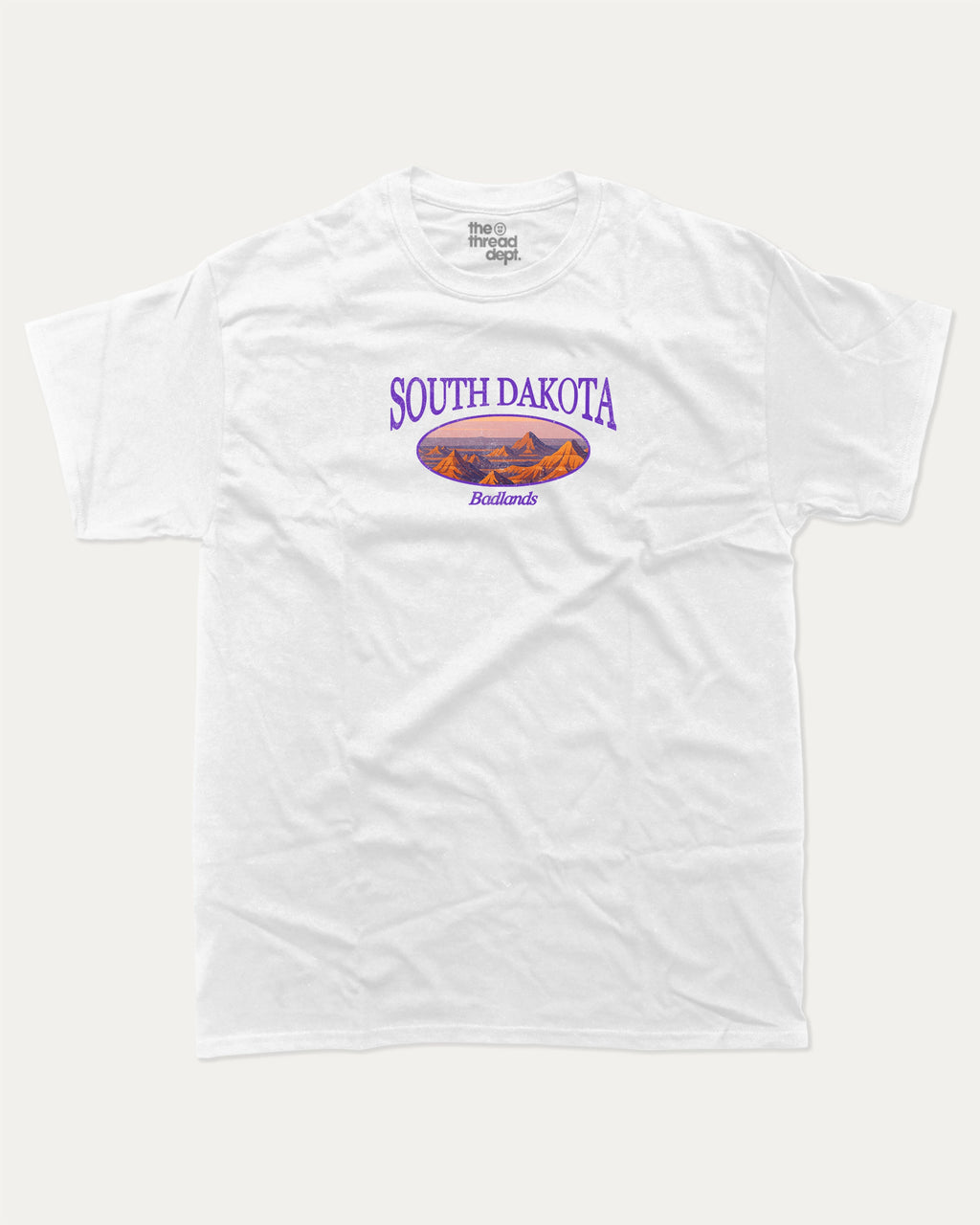 South Dakota graphic tee with bold and humorous print, State Graphic Tee, South Dakota State Graphic Tee,  funny and trendy graphic. Perfect for adults and gift-giving. White shirt.