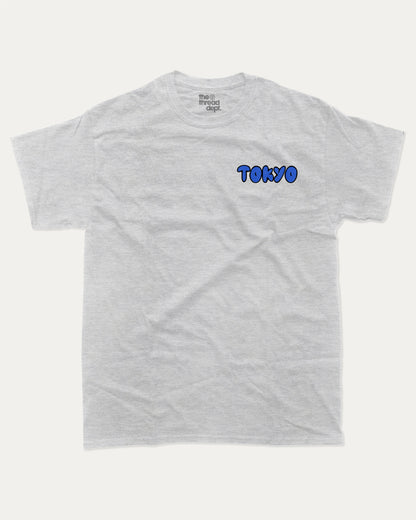 Tokyo graphic t-shirt, perfect for adults. A must-have funny tee, trending meme shirt, unique gift idea. Ash Grey .