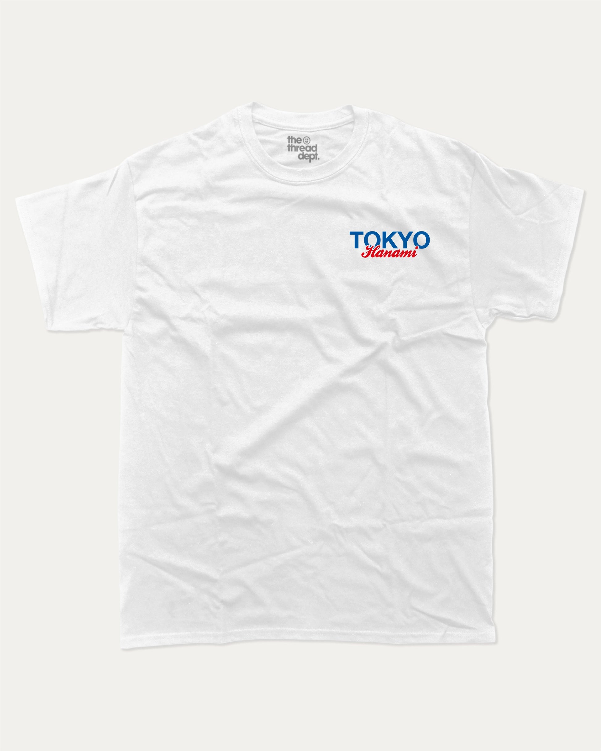 Tokyo Hanami graphic t-shirt, Retro Inspired Graphic T shirt, Tokyo T shirt, Meguro River Graphic T shirt, City Graphic T shirt,  A must-have funny tee, trending meme shirt, unique gift idea. White.