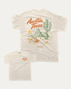 Vintage Austin Texas graphic tee with bold and humorous print, State Graphic T shirt, Austin Grapic T shirt, United States Graphic T shirt, funny and trendy graphic. Perfect for adults and gift-giving. Cream shirt.