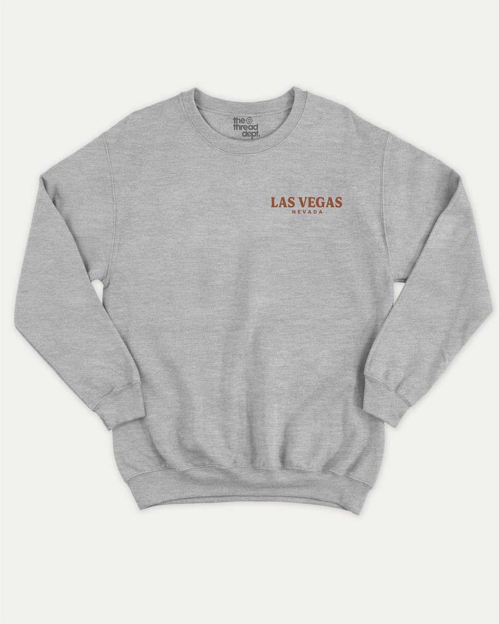 Vintage Las Vegas Ride graphic pullover with retro las vagas state print, funny and vintage graphic for everyday wear. Perfect funny gifts for friends. Heather Grey pullover.