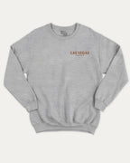 Vintage Las Vegas Ride graphic pullover with retro las vagas state print, funny and vintage graphic for everyday wear. Perfect funny gifts for friends. Heather Grey pullover.