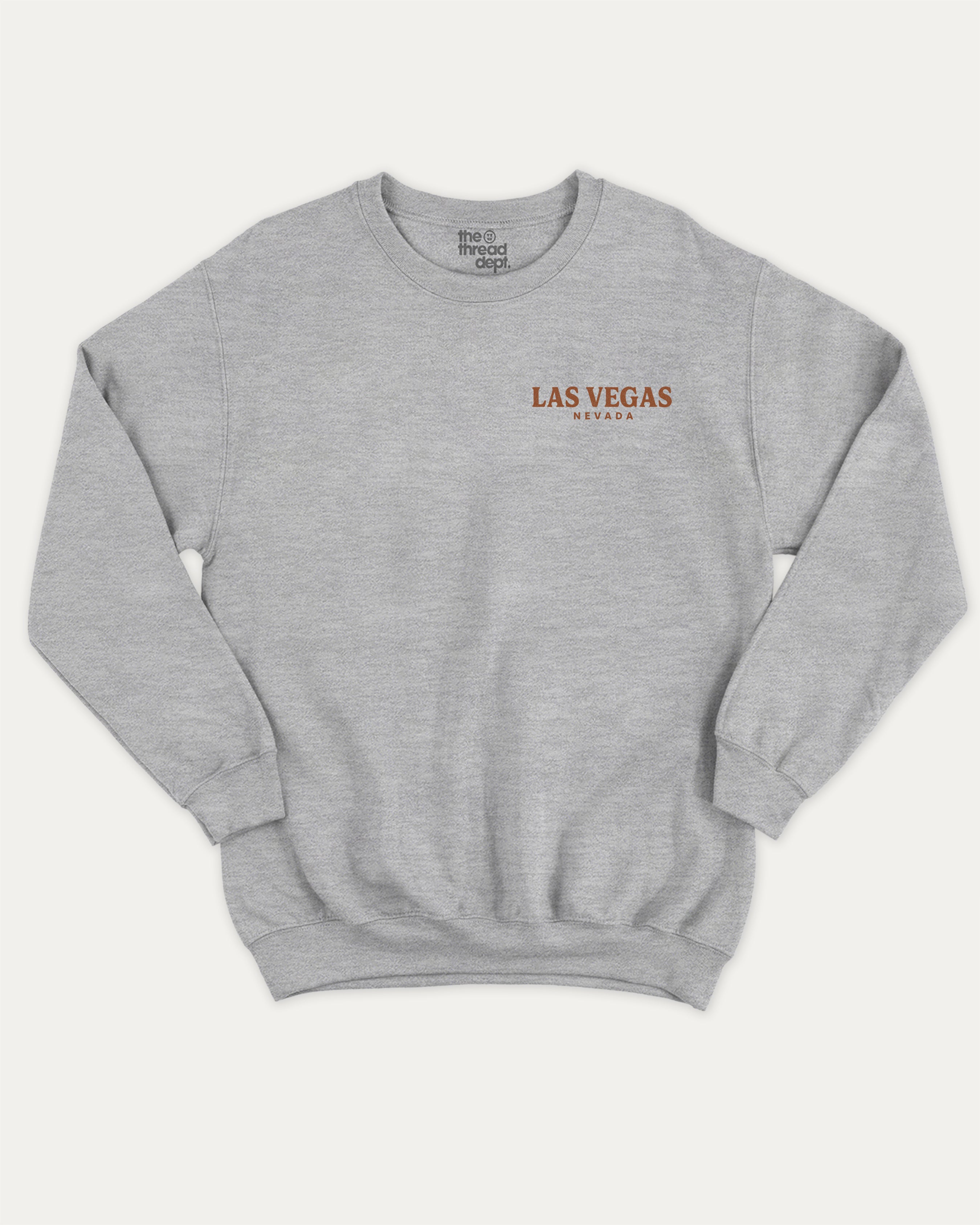 Vintage Las Vegas Ride graphic pullover with retro las vagas state print, funny and vintage graphic for everyday wear. Perfect funny gifts for friends. Heather Grey pullover.