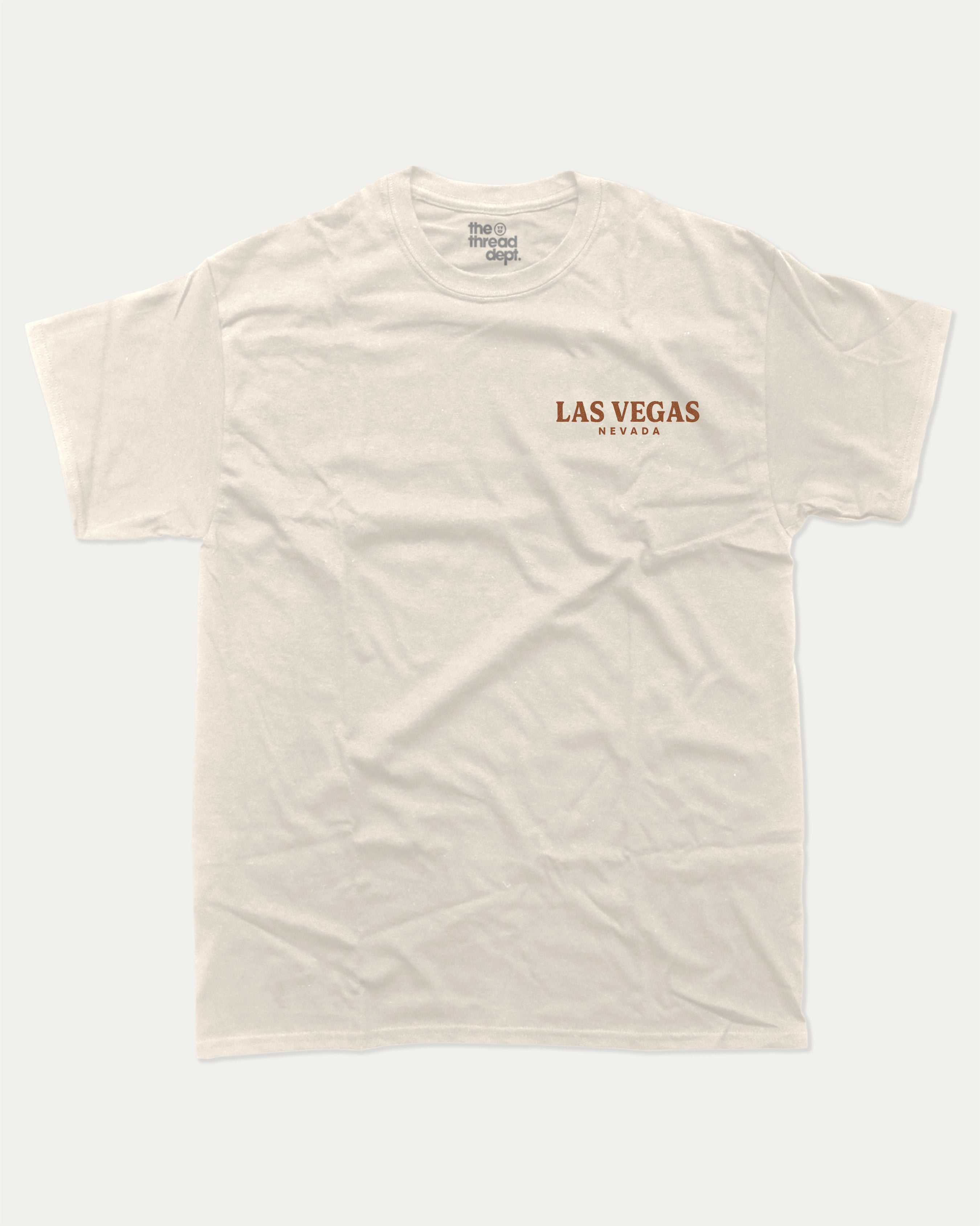 Vintage Las Vegas Ride graphic t-shirt with retro las vagas state print, funny and trendy graphic. Perfect funny gifts for friends. Cream shirt.