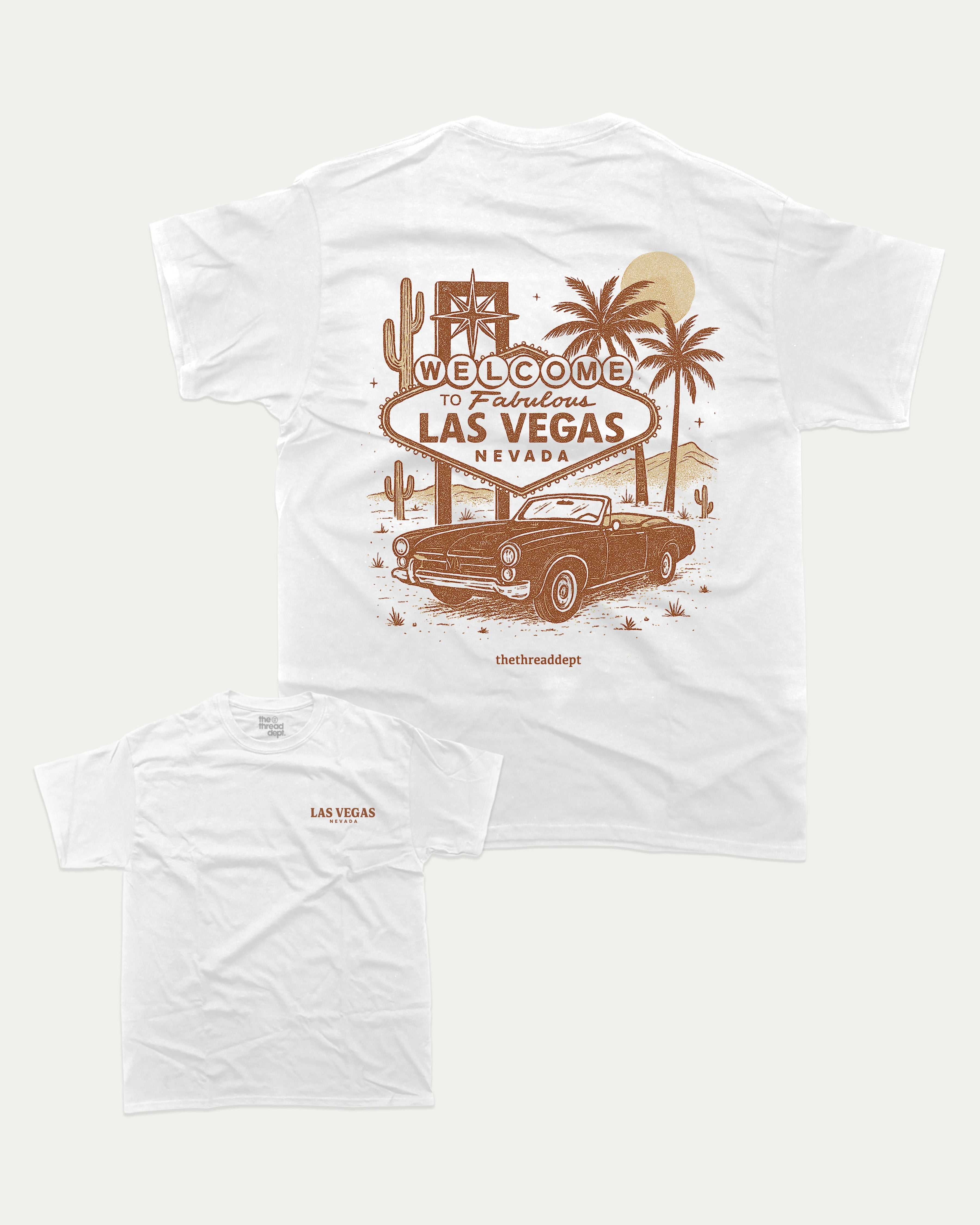Vintage Las Vegas Ride graphic t-shirt with retro las vagas state print, funny and trendy graphic. Perfect funny gifts for friends. White shirt.