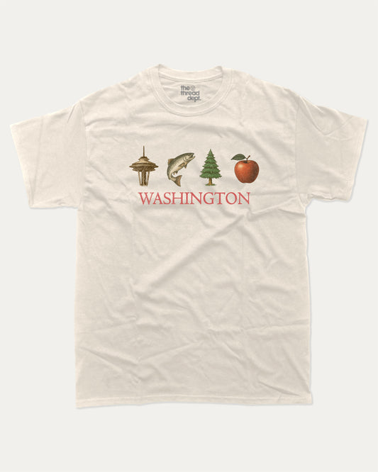 Vintage Washington graphic t-shirt, Vintage Inspired Graphic T shirt, Retro Graphic Tee, Retro Vintage Graphic T shirt,. A must-have funny tee, trending meme shirt, unique gift idea. Cream.