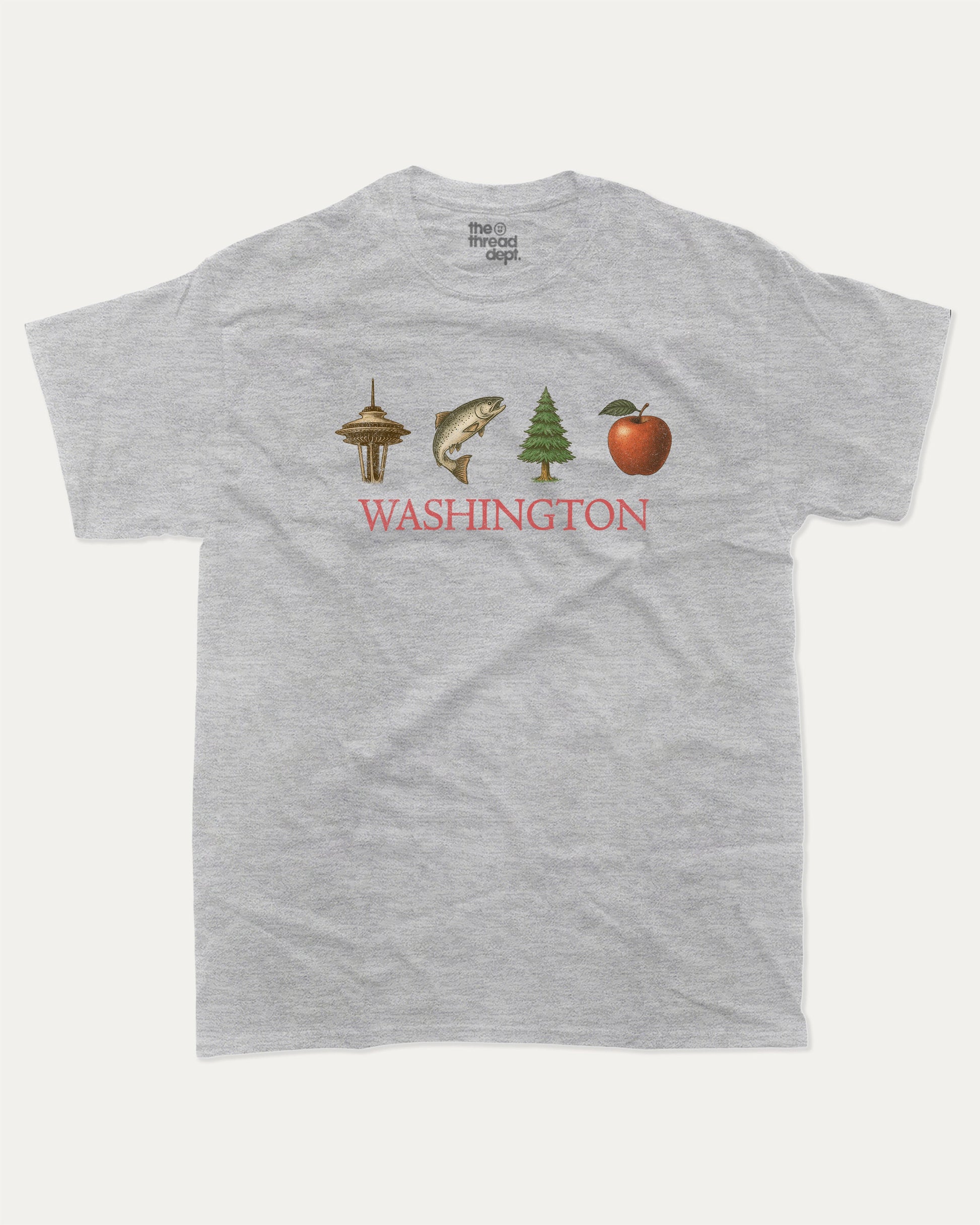 Vintage Washington graphic t-shirt, Vintage Inspired Graphic T shirt, Retro Graphic Tee, Retro Vintage Graphic T shirt,. A must-have funny tee, trending meme shirt, unique gift idea. Heather Grey.