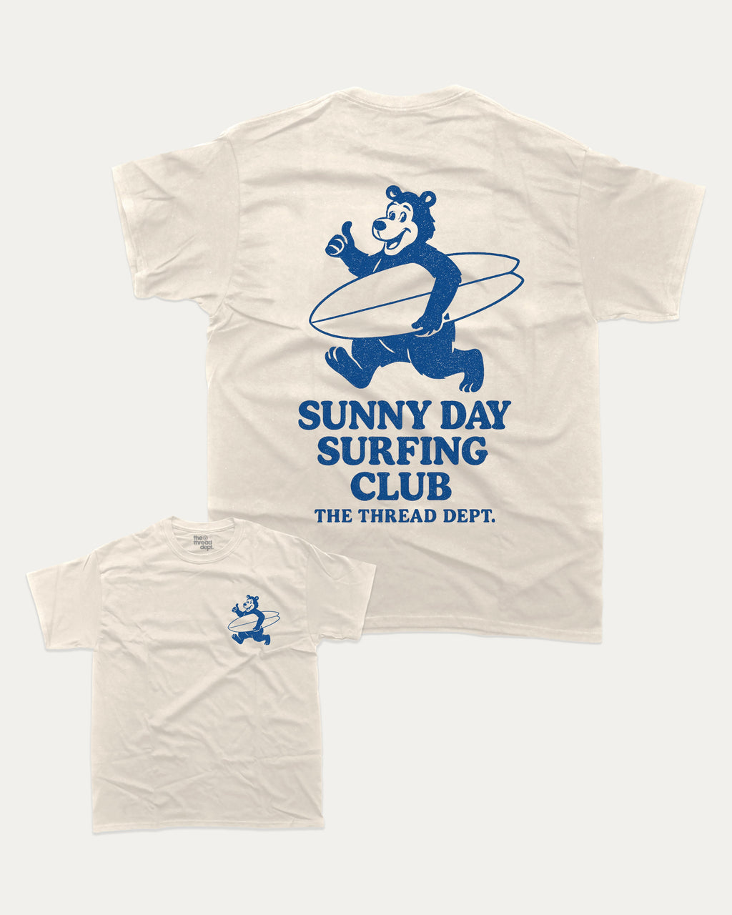 Sunny Day Surfing Club - Graphic Tee - TheThreadDept Graphic Tee Surfing Graphic T Shirt Vintage Retro T shirt Cream back