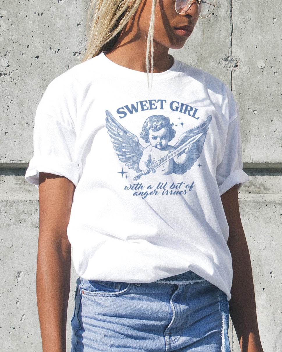 Sweet Girl With A Little Bit Of Anger Issues - Graphic Tee - TheThreadDept