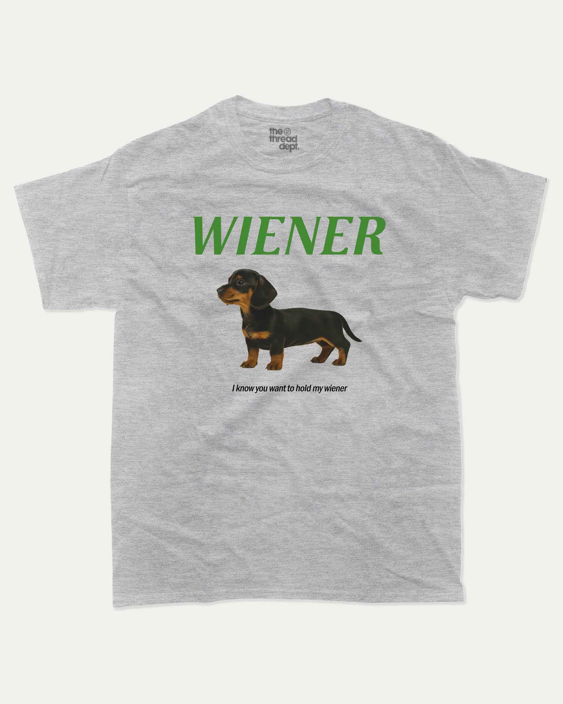 Wiener - Graphic Tee - TheThreadDept Dachshund Tee Dog T shirt Funny Retro Graphic Tee Wiener T Shirt Heather Grey