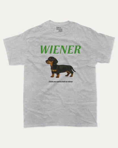 Wiener - Graphic Tee - TheThreadDept Dachshund Tee Dog T shirt Funny Retro Graphic Tee Wiener T Shirt Heather Grey